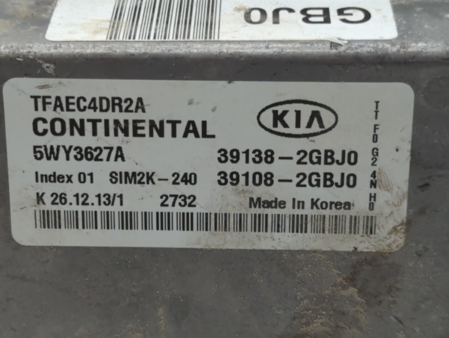 2014-2015 Kia Optima PCM Engine Control Computer ECU ECM PCU OEM P/N:39138-2GBJ0 Fits Fits 2014 2015 OEM Used Auto Parts - O