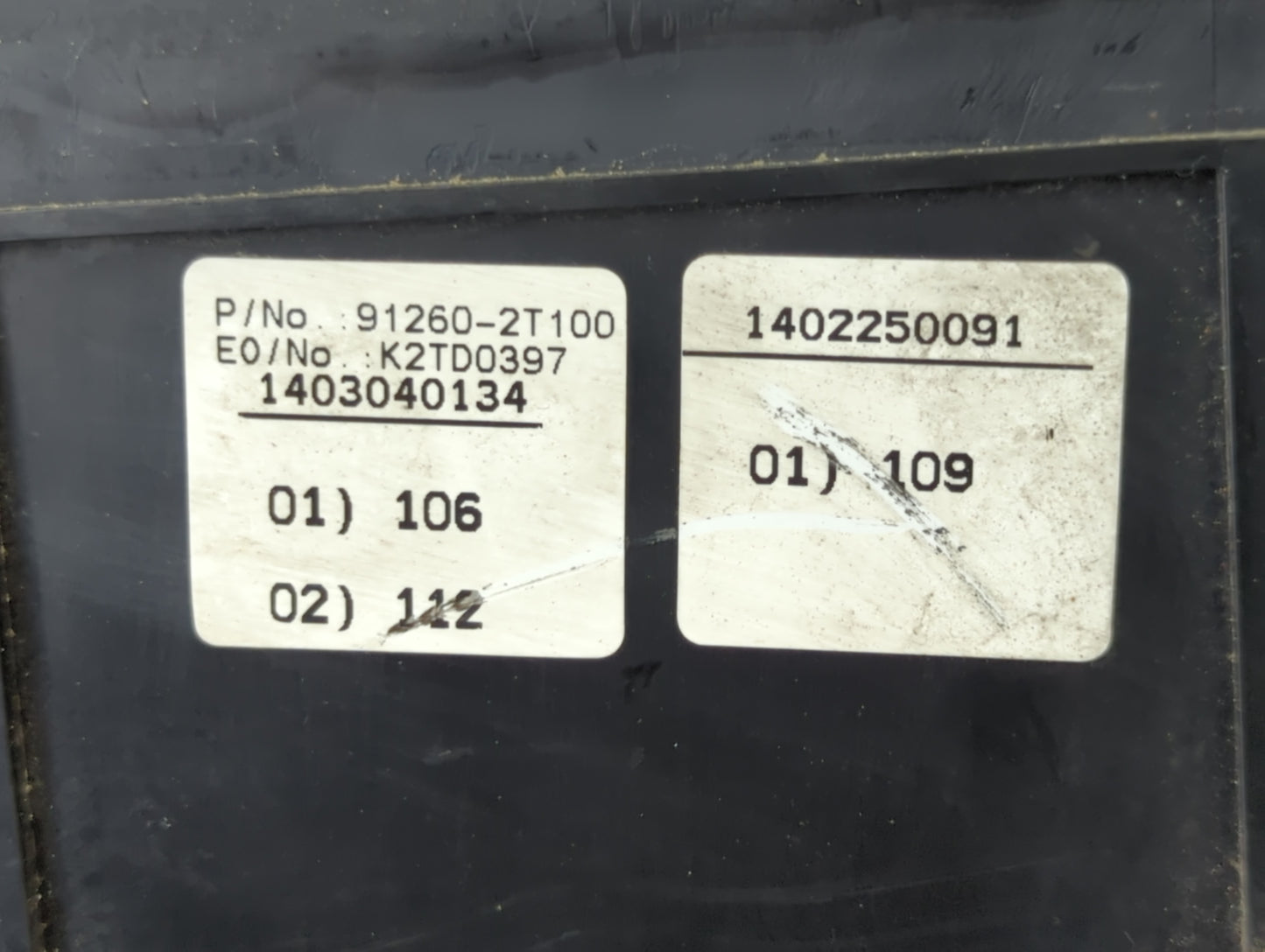 2014-2015 Kia Optima Fusebox Fuse Box Panel Relay Module P/N:91260-2T100 Fits Fits 2014 2015 OEM Used Auto Parts - Oemusedau