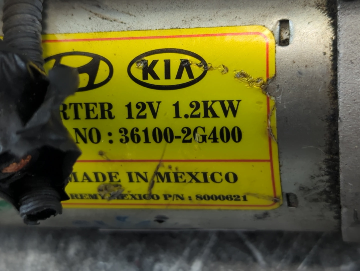 2012-2014 Kia Optima Car Starter Motor Solenoid OEM P/N:36100-2G400 Fits Fits 2008 2009 2010 2011 2012 2013 2014 OEM Used Au