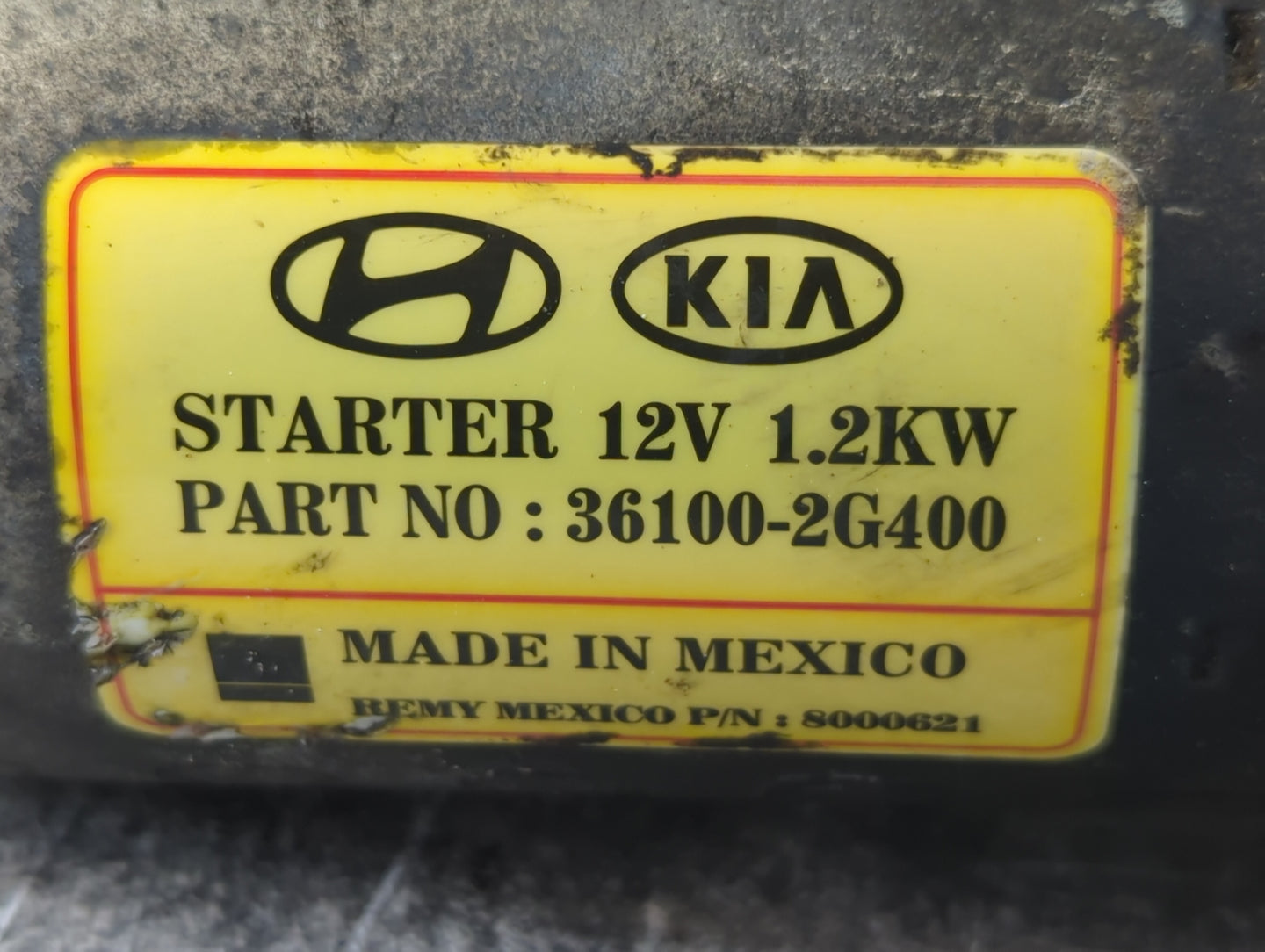 2014-2015 Kia Optima Car Starter Motor Solenoid OEM P/N:36100-2G400 Fits Fits 2014 2015 2016 OEM Used Auto Parts - Oemusedau