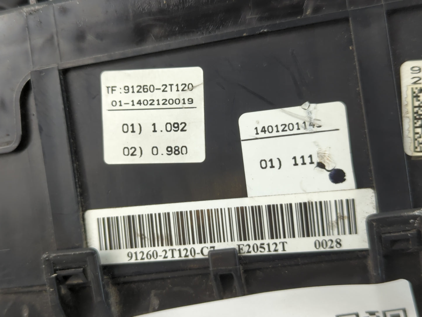 2014-2015 Kia Optima Fusebox Fuse Box Panel Relay Module P/N:91260-2T120 Fits Fits 2014 2015 OEM Used Auto Parts - Oemusedau