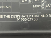 2014-2015 Kia Optima Fusebox Fuse Box Panel Relay Module P/N:91955-2T730 Fits Fits 2014 2015 OEM Used Auto Parts - Oemusedau
