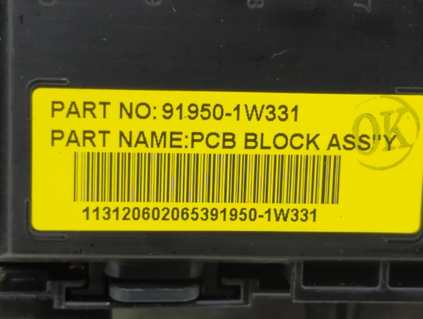2012-2015 Kia Rio Fusebox Fuse Box Panel Relay Module P/N:91950-1W331 Fits Fits 2012 2013 2014 2015 OEM Used Auto Parts - Oe