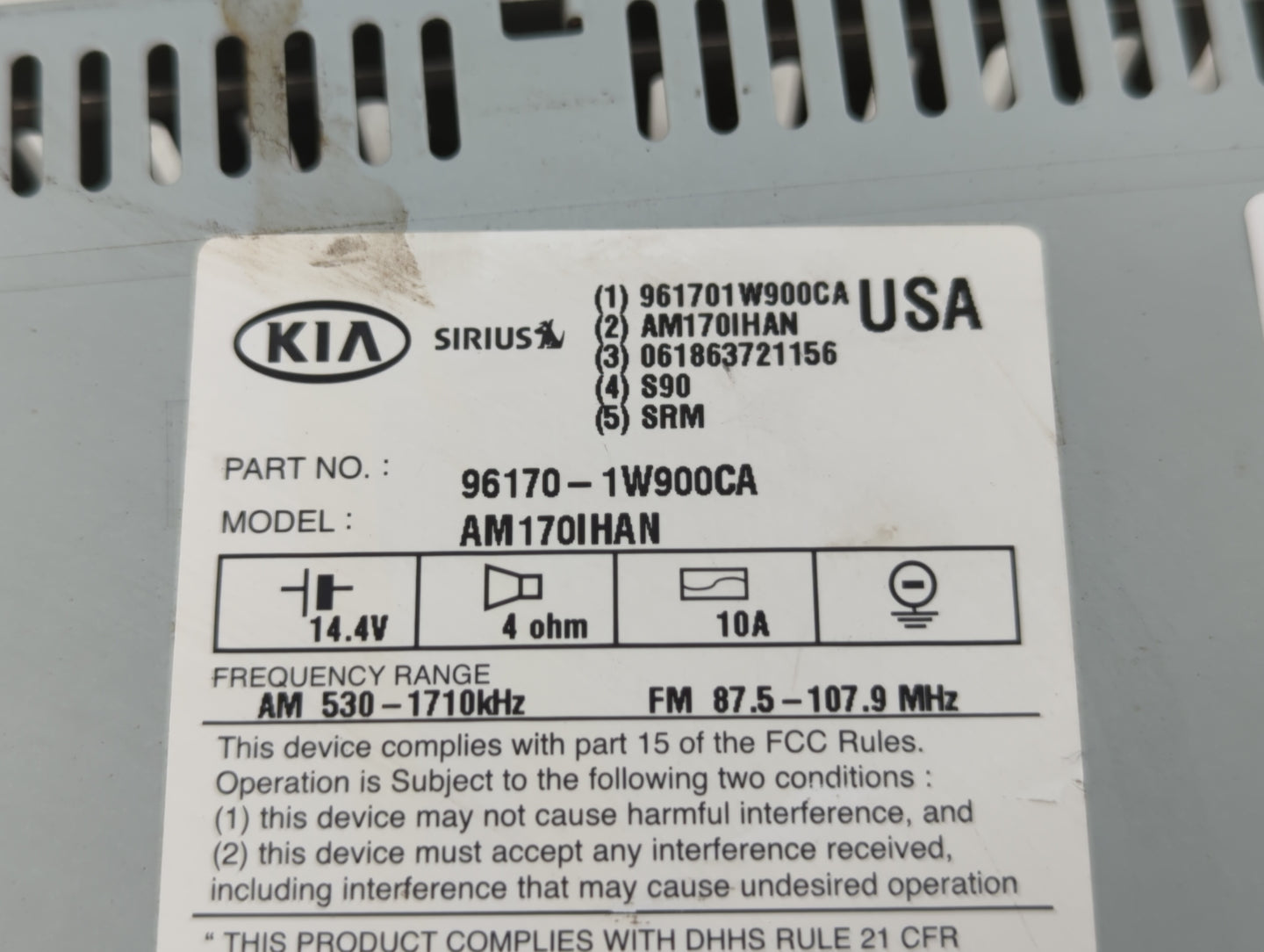 2012-2015 Kia Rio Am Fm Cd Player Radio Receiver - Oemusedautoparts1.com