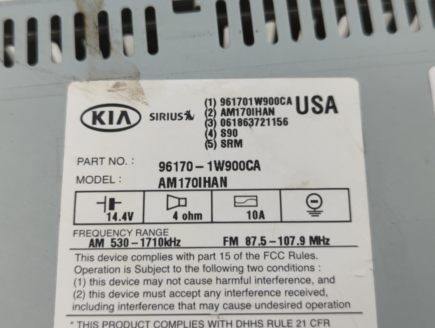 2012-2015 Kia Rio Am Fm Cd Player Radio Receiver - Oemusedautoparts1.com