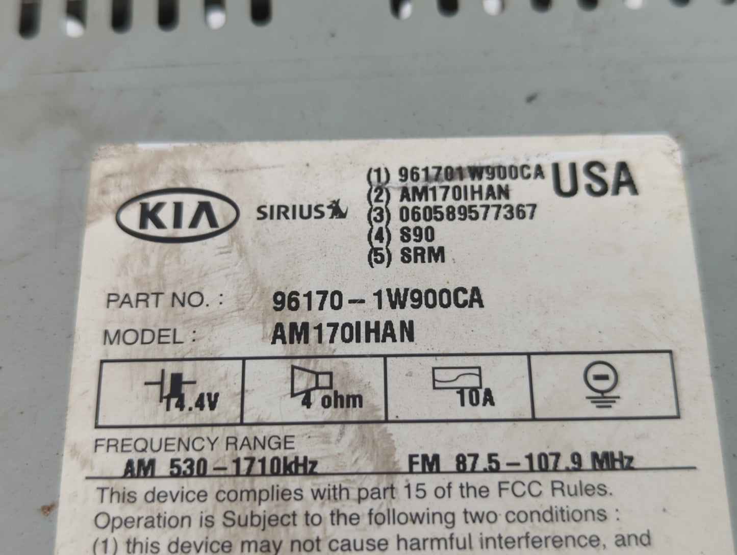 2012-2015 Kia Rio Am Fm Cd Player Radio Receiver - Oemusedautoparts1.com