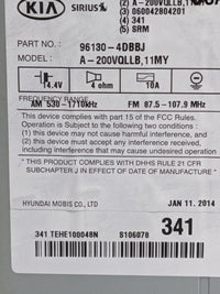 2011-2014 Kia Sedona Radio AM FM Cd Player Receiver Replacement P/N:96130-4DBBJ 961304DBBJ Fits Fits 2011 2012 2014 OEM Used