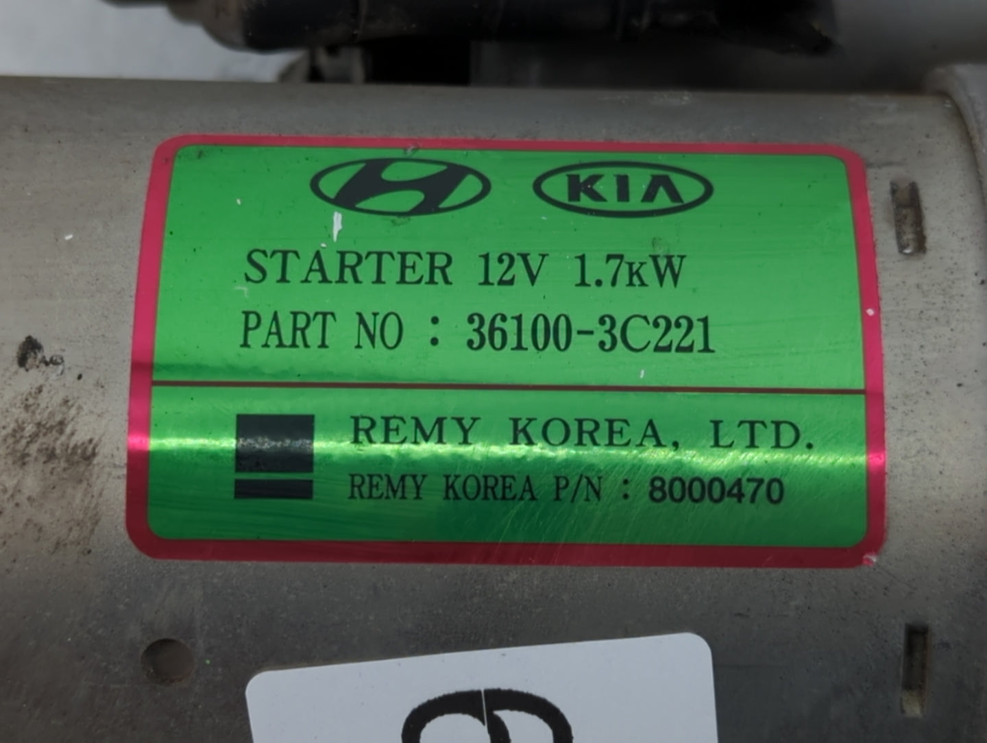2014-2016 Kia Sorento Car Starter Motor Solenoid OEM P/N:8000470 36100-3C221 Fits Fits 2012 2013 2014 2015 2016 OEM Used Aut