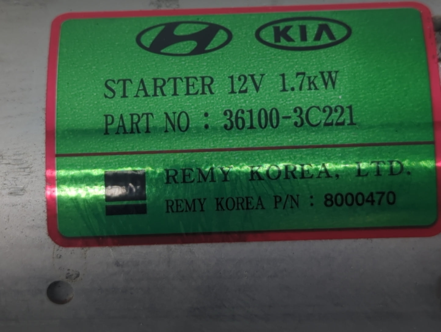 2014-2016 Kia Sorento Car Starter Motor Solenoid OEM P/N:36100-3C221 Fits Fits 2012 2013 2014 2015 2016 OEM Used Auto Parts 