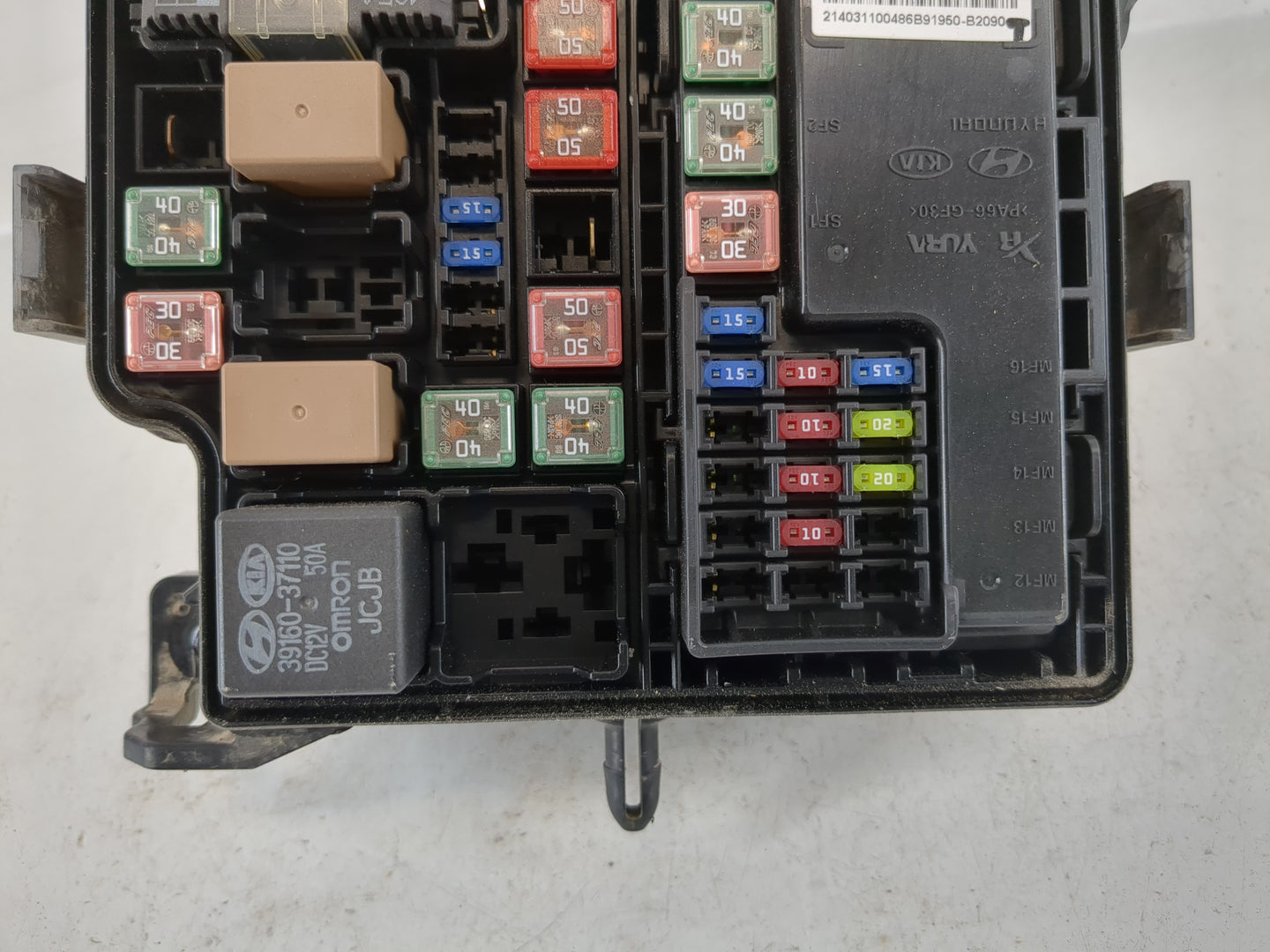 2014 Kia Soul Fusebox Fuse Box Panel Relay Module P/N:91950-B2090 Fits OEM Used Auto Parts - Oemusedautoparts1.com
