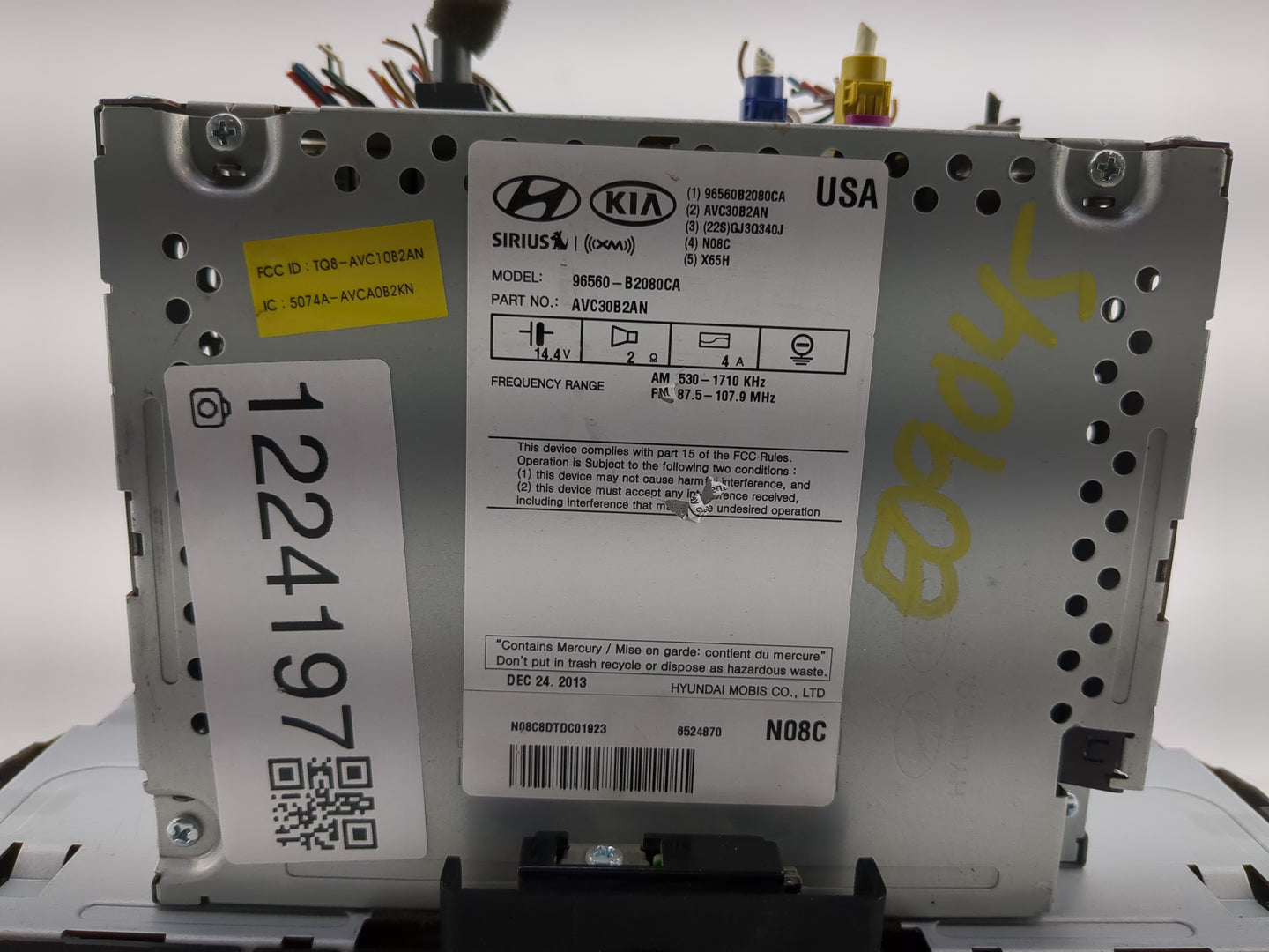 2014-2016 Kia Soul Radio AM FM Cd Player Receiver Replacement P/N:96560-B2080CA Fits Fits 2014 2015 2016 OEM Used Auto Parts