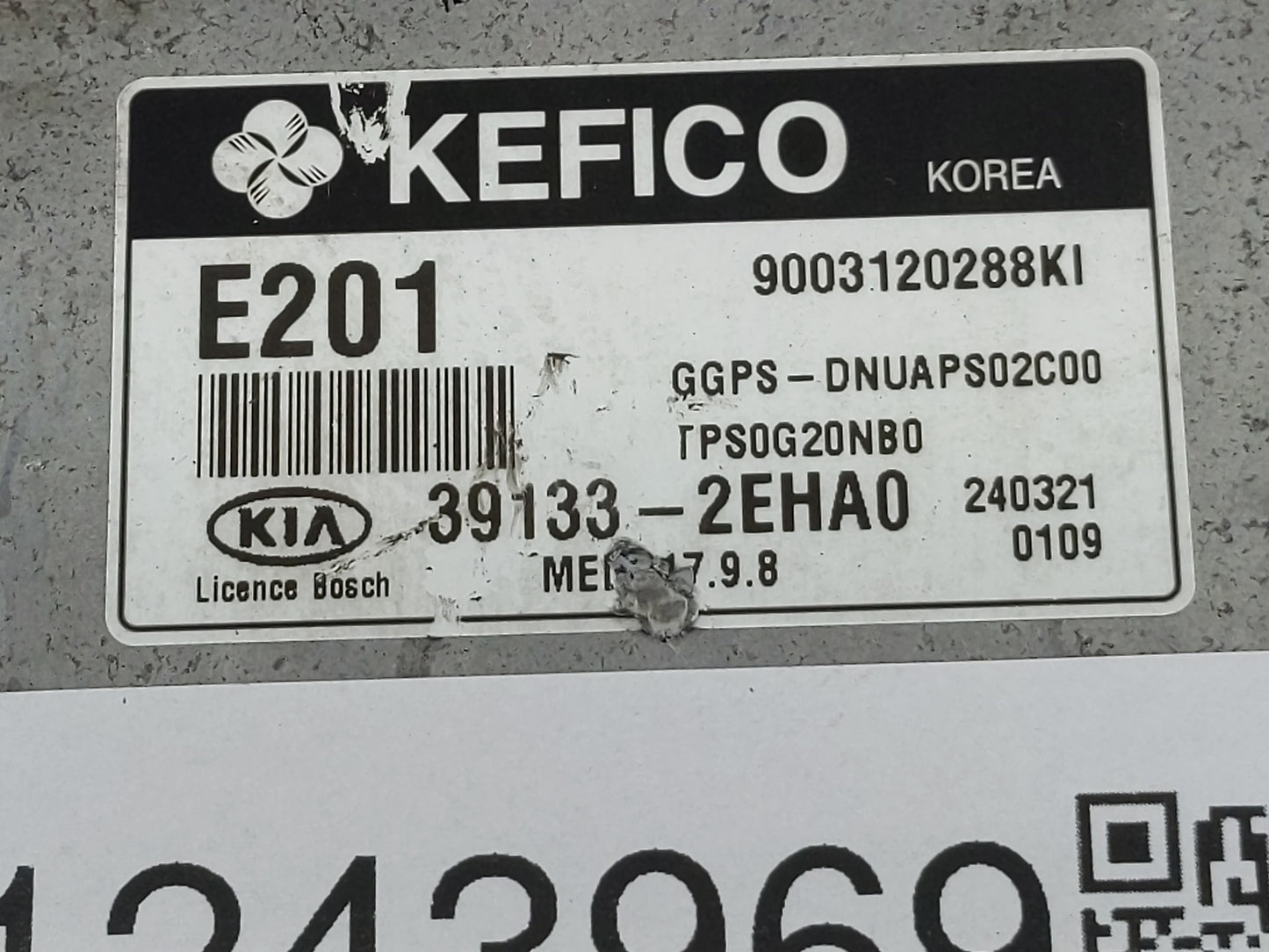 2014 Kia Soul PCM Engine Control Computer ECU ECM PCU OEM P/N:9003120288KI 39133-2EHA0 Fits OEM Used Auto Parts - Oemusedaut