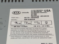 2014-2016 Kia Soul Radio AM FM Cd Player Receiver Replacement P/N:96170-B2090CA Fits Fits 2014 2015 2016 OEM Used Auto Parts