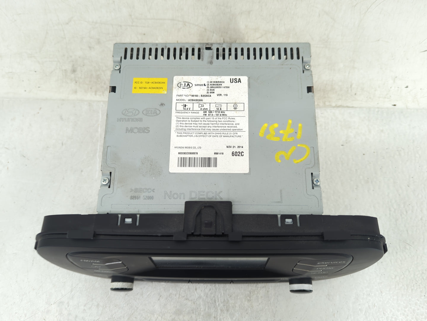 2014-2016 Kia Soul Radio AM FM Cd Player Receiver Replacement P/N:96160-B2020CA 96560-B2080CA Fits Fits 2014 2015 2016 OEM U