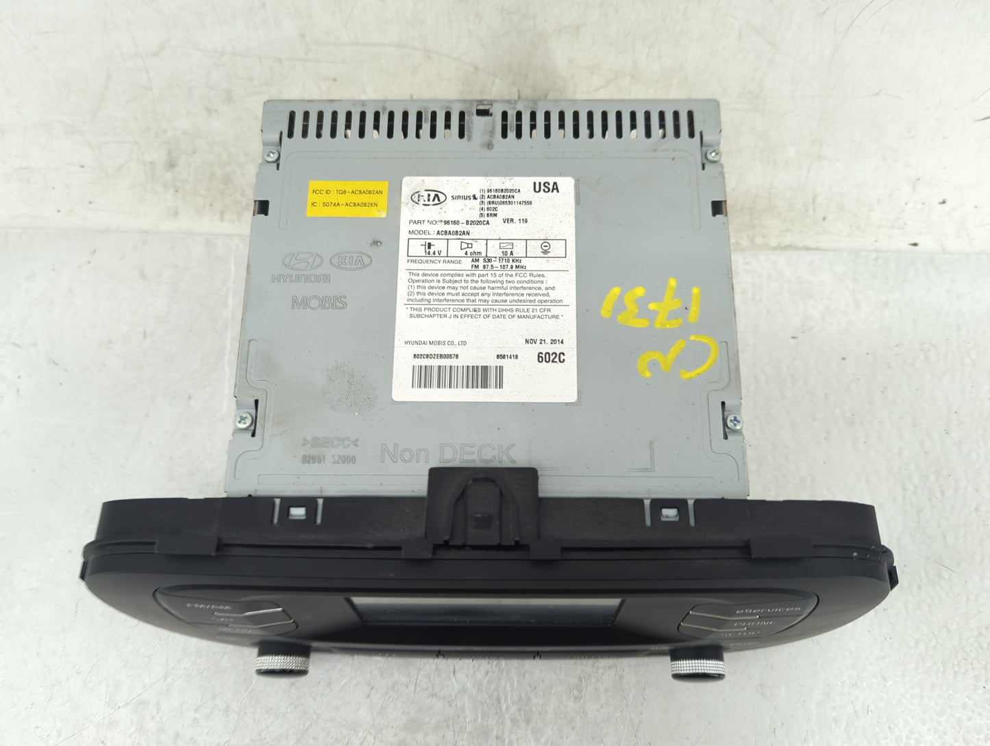 2014-2016 Kia Soul Radio AM FM Cd Player Receiver Replacement P/N:96160-B2020CA 96560-B2080CA Fits Fits 2014 2015 2016 OEM U