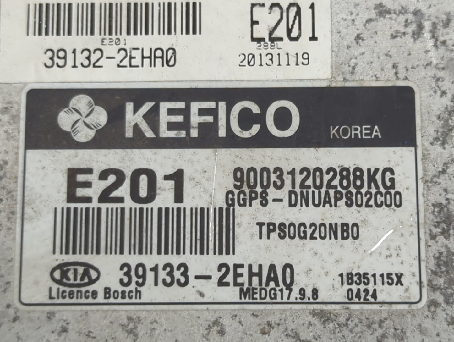 2014 Kia Soul PCM Engine Control Computer ECU ECM PCU OEM P/N:39133-2EHA0 39132-2EHA0, 9003120288KG, GGPS-DNUAPS02C00 Fits O