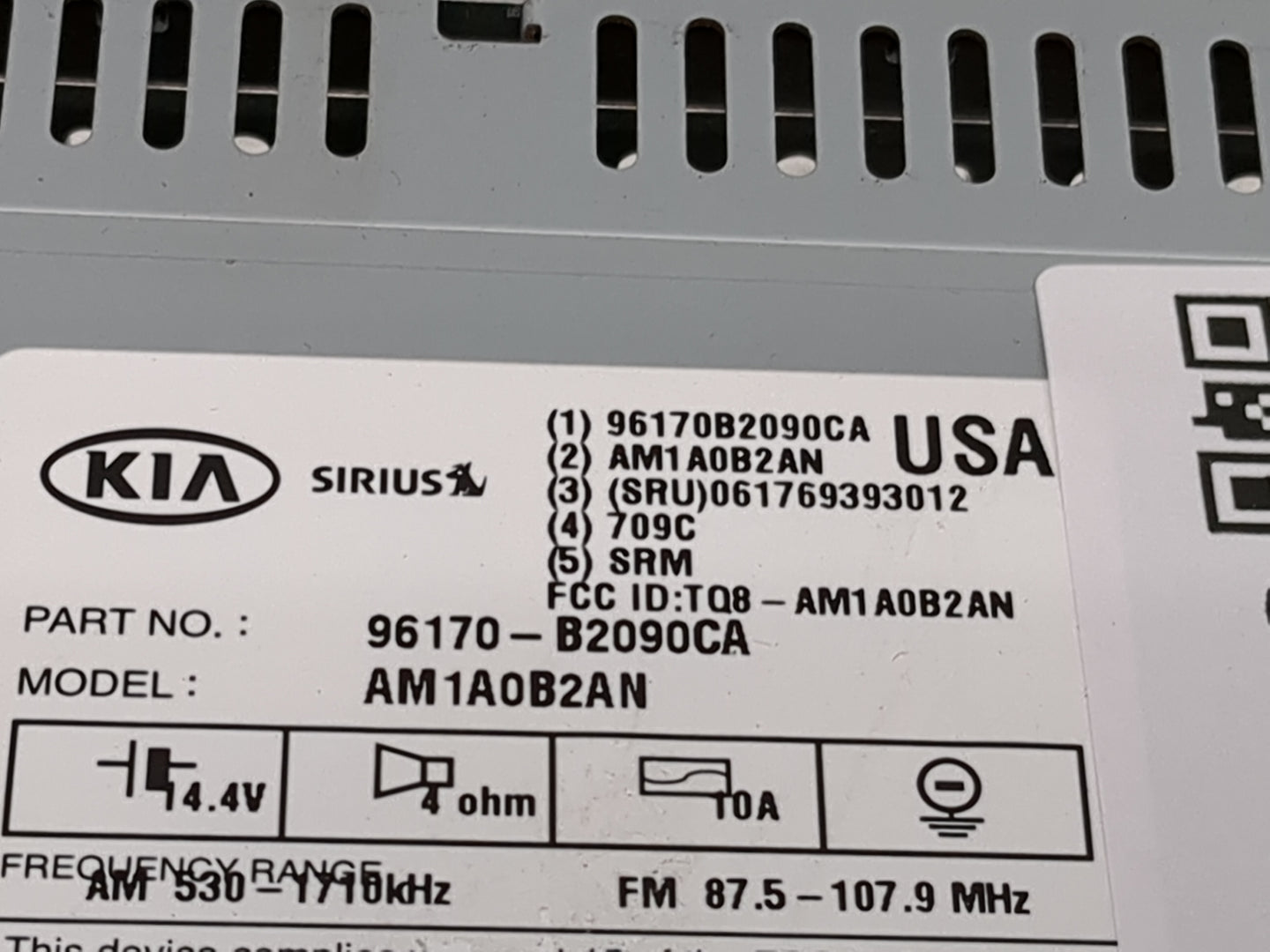 2014-2016 Kia Soul Radio AM FM Cd Player Receiver Replacement P/N:96170B2090CA AM1A0B2AN, TQ8-AM1A0B2AN Fits Fits 2014 2015 