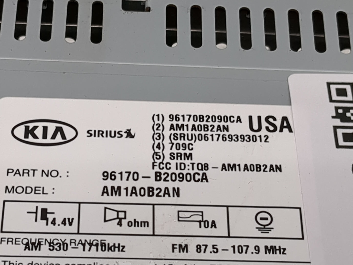 2014-2016 Kia Soul Radio AM FM Cd Player Receiver Replacement P/N:96170B2090CA AM1A0B2AN, TQ8-AM1A0B2AN Fits Fits 2014 2015 