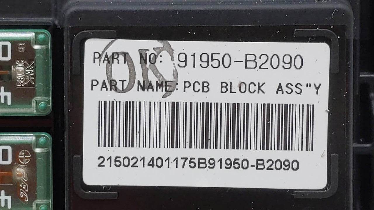 2014 Kia Soul Fusebox Fuse Box Panel Relay Module P/N:91950-B2090 91950-B2050 Fits OEM Used Auto Parts - Oemusedautoparts1.c