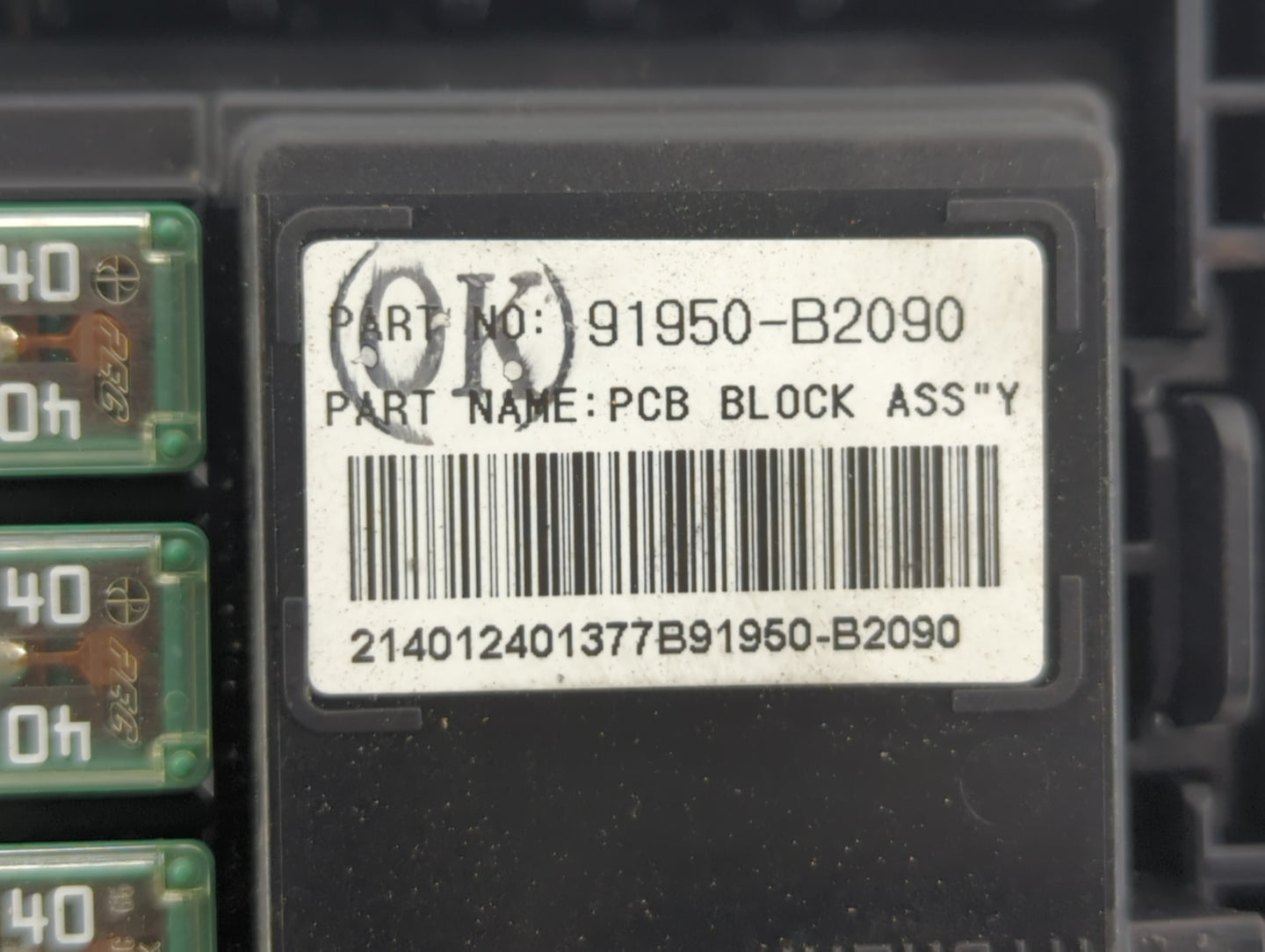 2014 Kia Soul Fusebox Fuse Box Panel Relay Module P/N:91950-B2090 91950-B2050 Fits OEM Used Auto Parts - Oemusedautoparts1.c