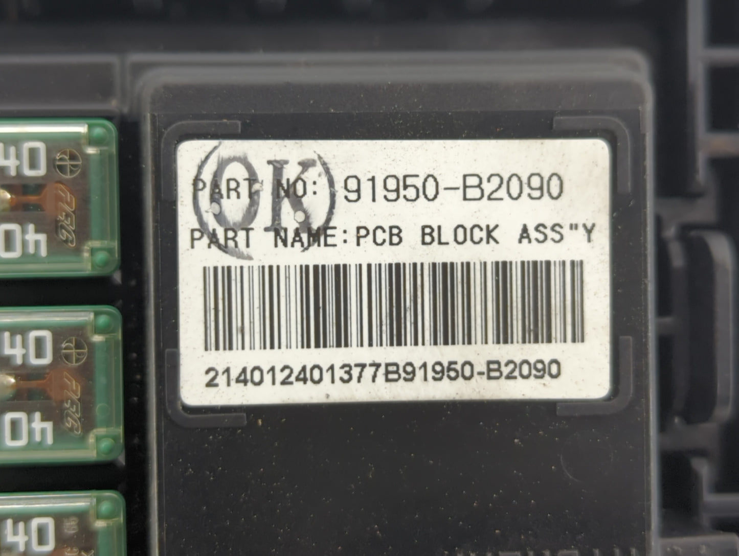 2014 Kia Soul Fusebox Fuse Box Panel Relay Module P/N:91950-B2090 91950-B2050 Fits OEM Used Auto Parts - Oemusedautoparts1.c