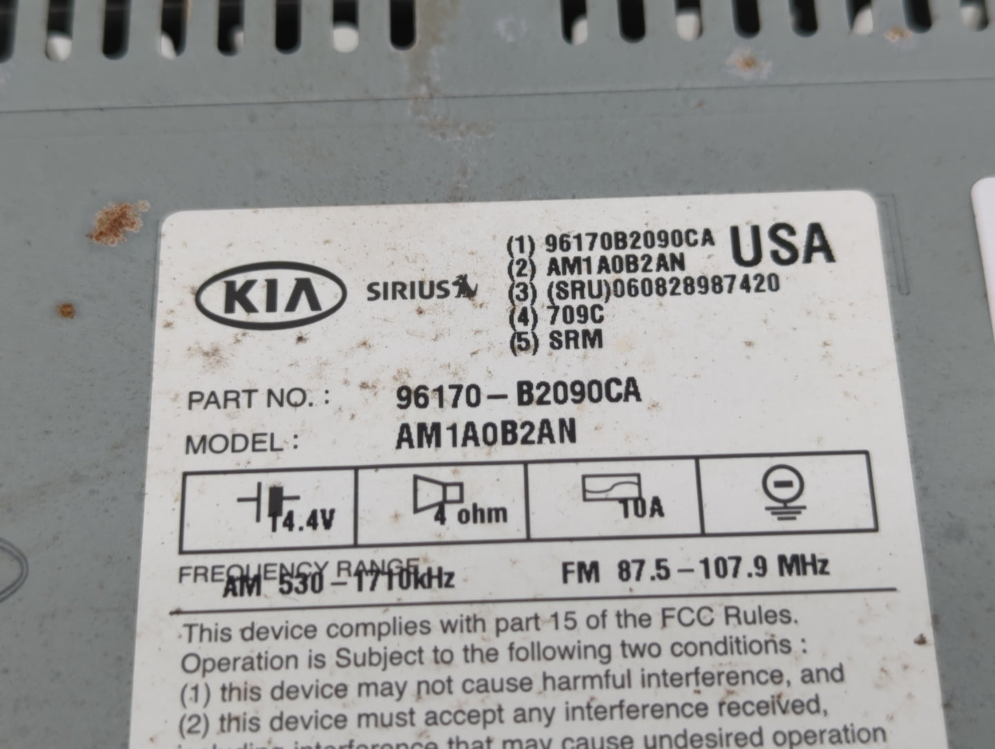 2014-2016 Kia Soul Am Fm Cd Player Radio Receiver - Oemusedautoparts1.com