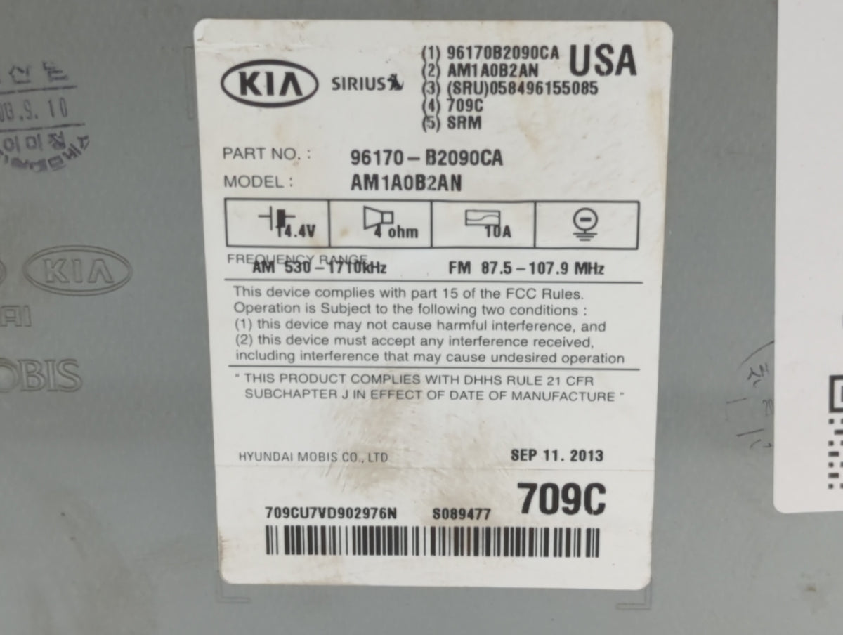 2014-2016 Kia Soul Am Fm Cd Player Radio Receiver 554709 - Oemusedautoparts1.com