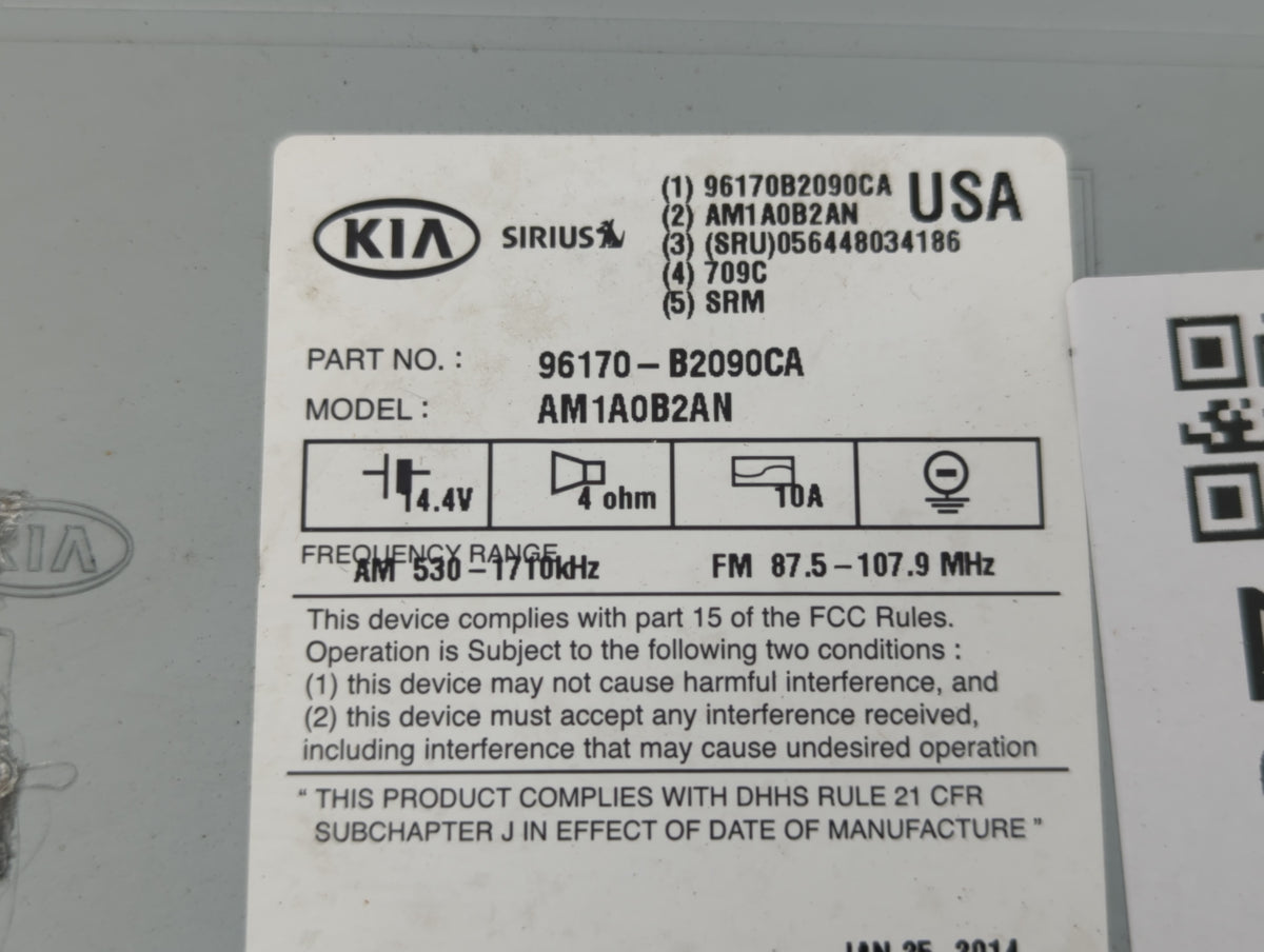 2014-2016 Kia Soul Am Fm Cd Player Radio Receiver 582037 - Oemusedautoparts1.com
