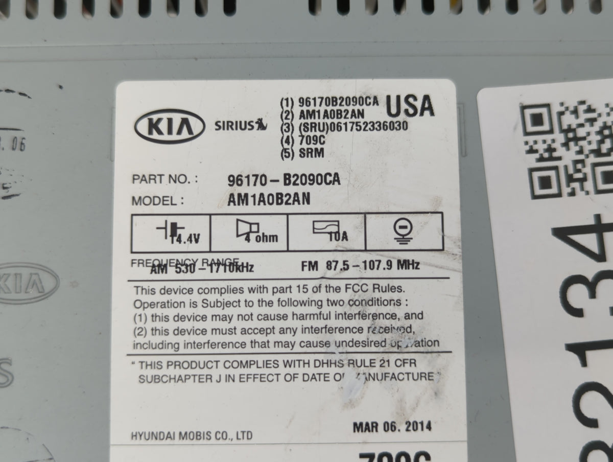 2014-2016 Kia Soul Am Fm Cd Player Radio Receiver 582134 - Oemusedautoparts1.com