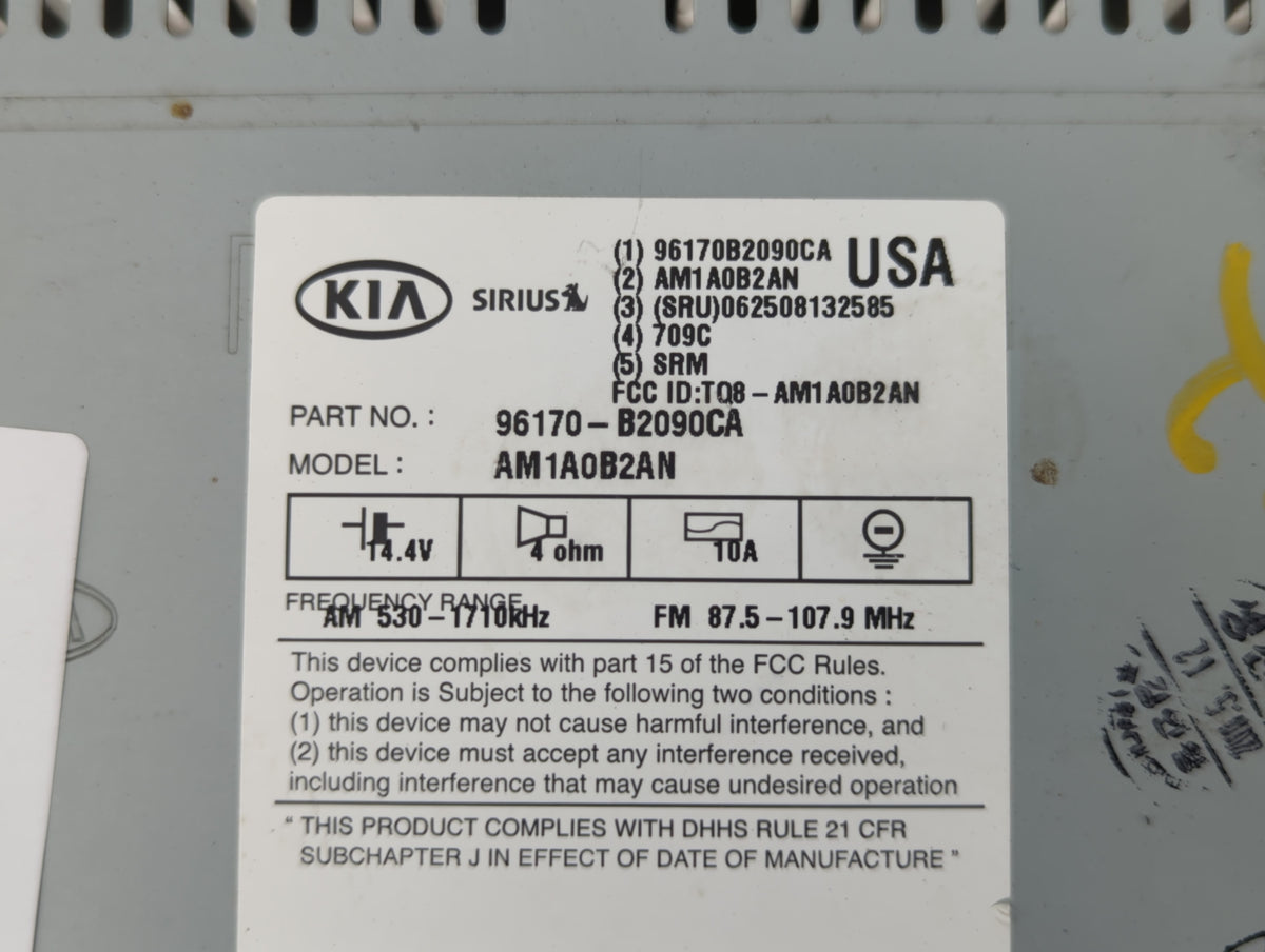 2014-2016 Kia Soul Am Fm Cd Player Radio Receiver 582152 - Oemusedautoparts1.com