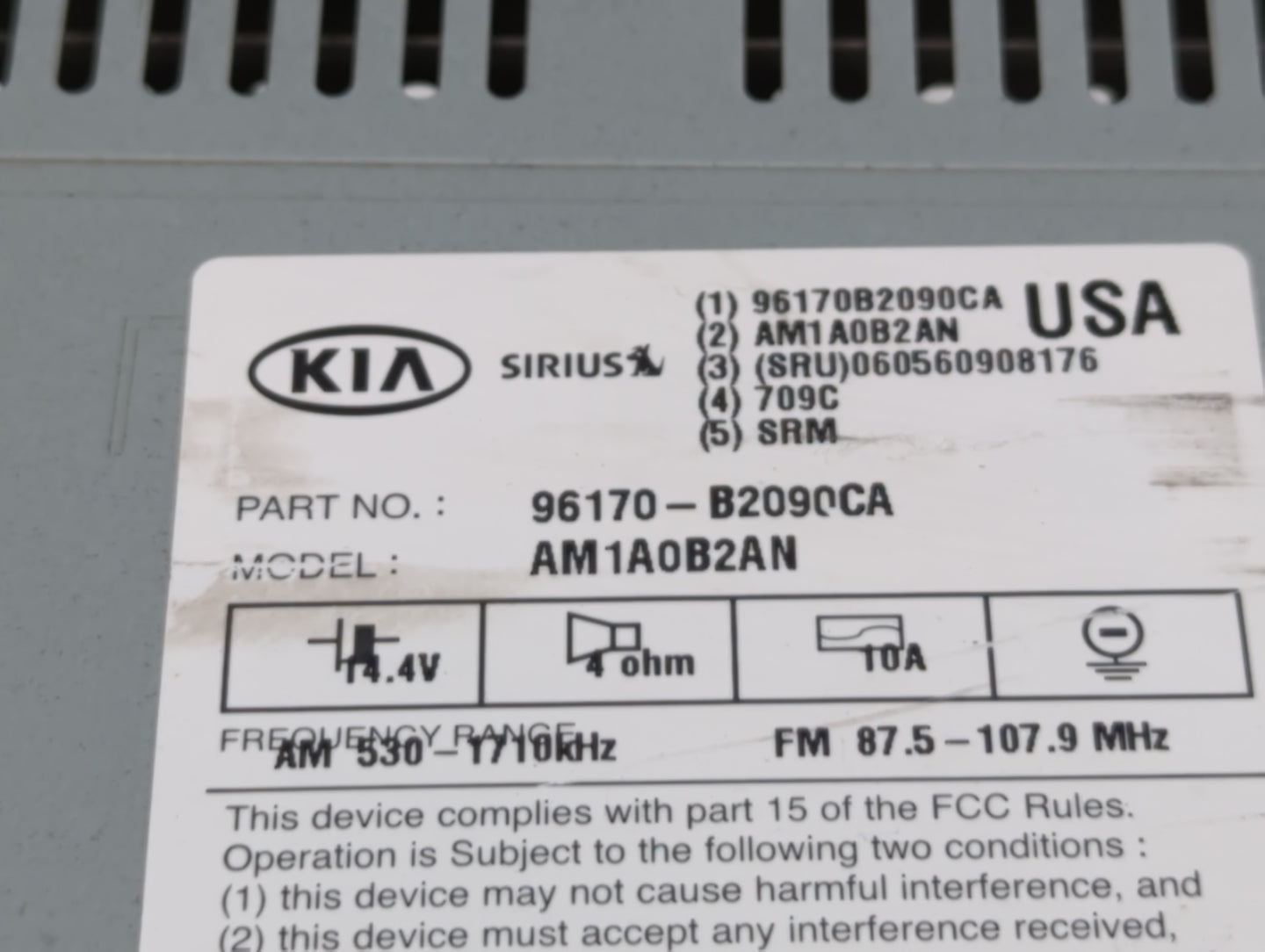 2014-2016 Kia Soul Am Fm Cd Player Radio Receiver - Oemusedautoparts1.com