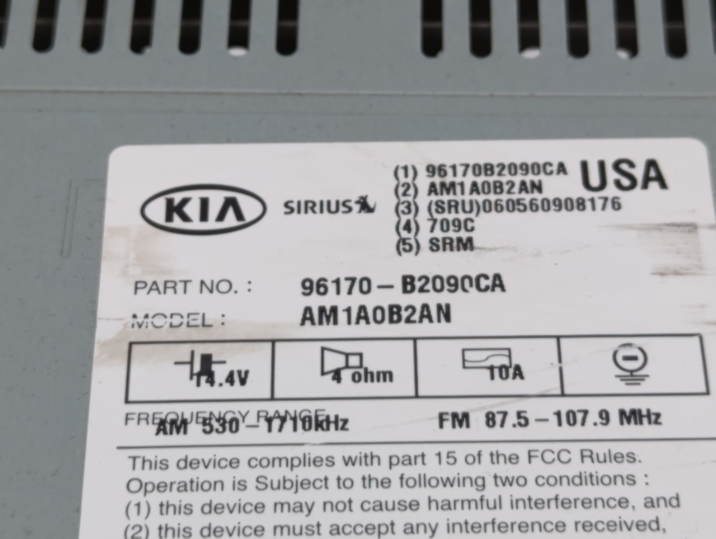 2014-2016 Kia Soul Am Fm Cd Player Radio Receiver - Oemusedautoparts1.com