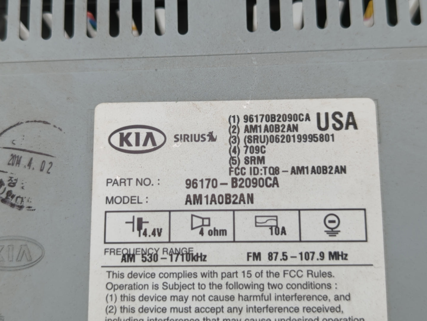 2014-2016 Kia Soul Am Fm Cd Player Radio Receiver - Oemusedautoparts1.com