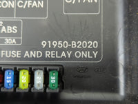 2014 Kia Soul Fusebox Fuse Box Panel Relay Module P/N:91950-B2020 Fits OEM Used Auto Parts - Oemusedautoparts1.com