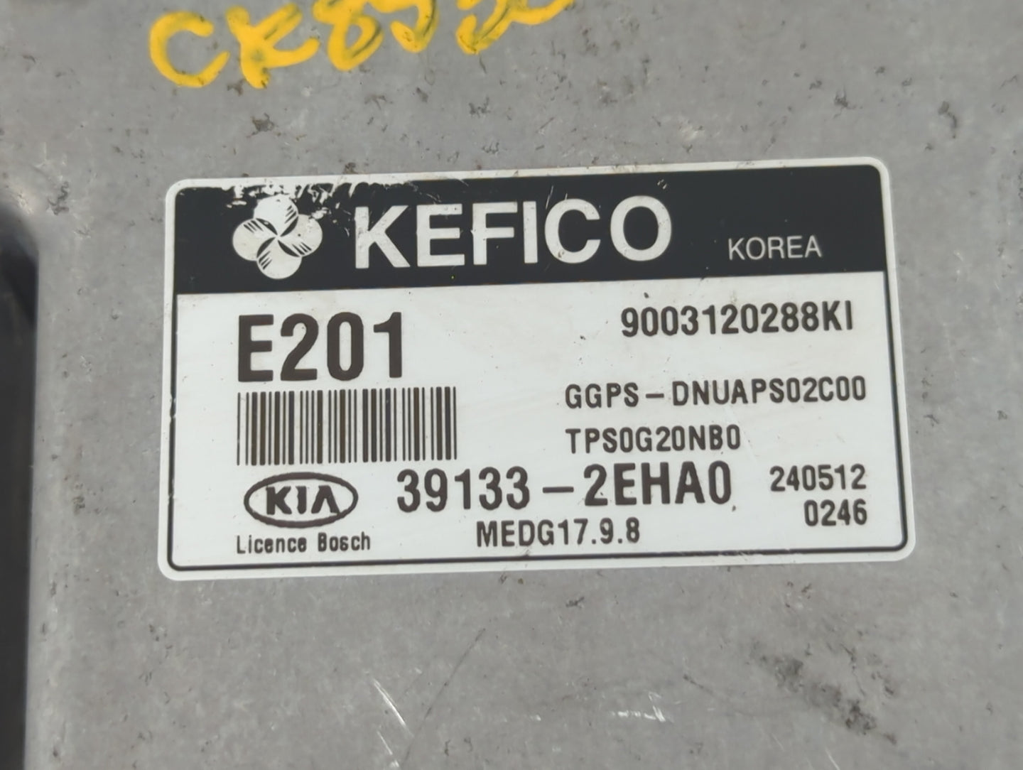 2014 Kia Soul PCM Engine Control Computer ECU ECM PCU OEM P/N:39133-2EHA0 Fits OEM Used Auto Parts - Oemusedautoparts1.com