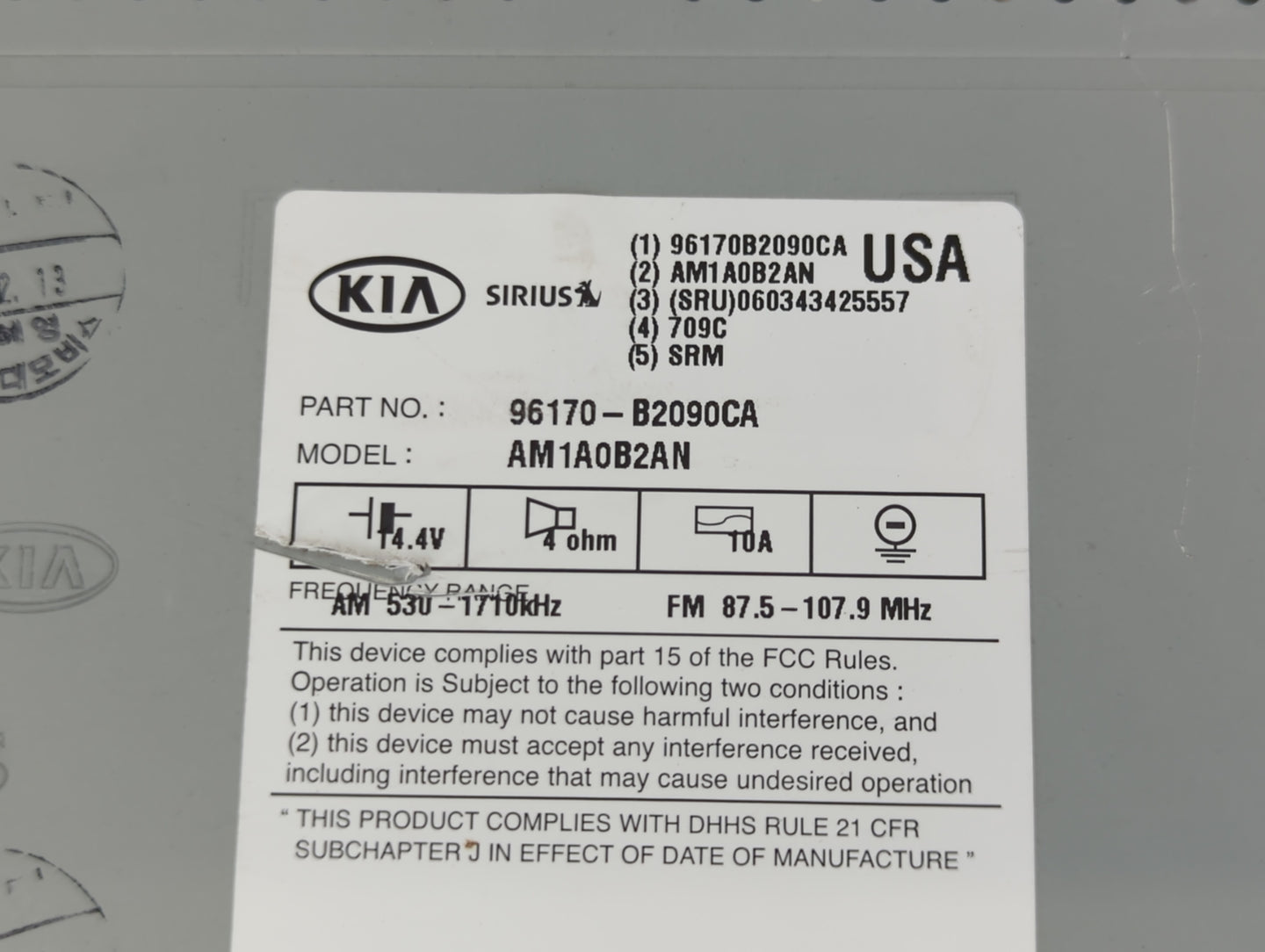 2014-2016 Kia Soul Am Fm Cd Player Radio Receiver - Oemusedautoparts1.com