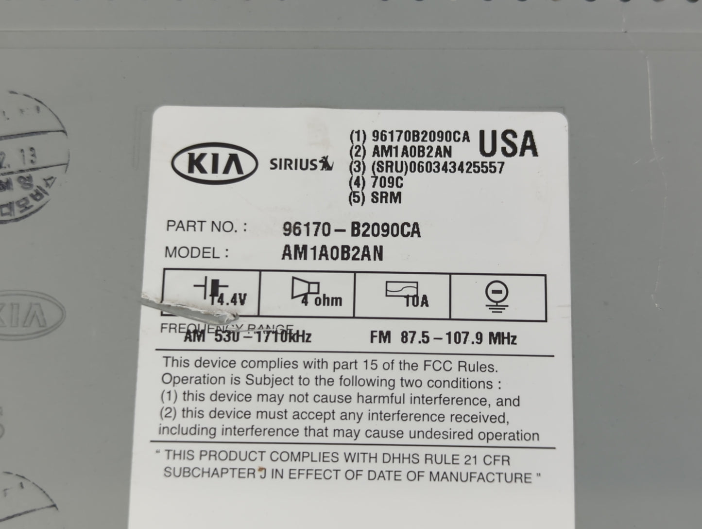 2014-2016 Kia Soul Am Fm Cd Player Radio Receiver - Oemusedautoparts1.com