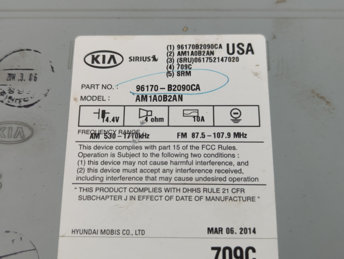 2014-2016 Kia Soul Am Fm Cd Player Radio Receiver 726597 - Oemusedautoparts1.com