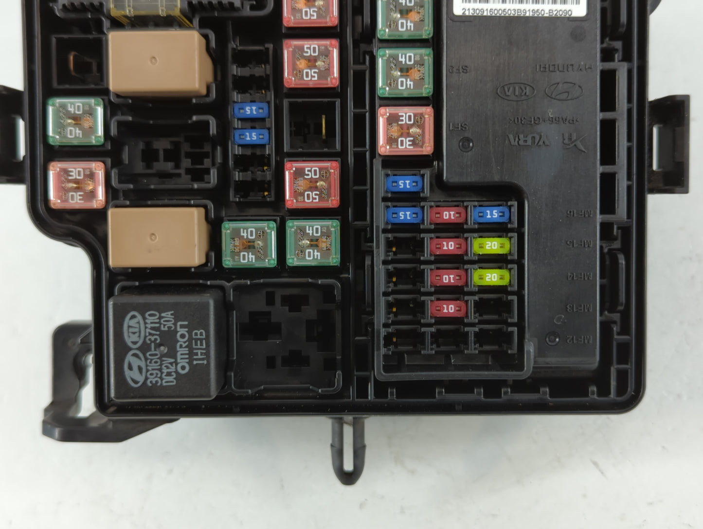 2014 Kia Soul Fusebox Fuse Box Panel Relay Module P/N:91950-B2090 Fits OEM Used Auto Parts - Oemusedautoparts1.com