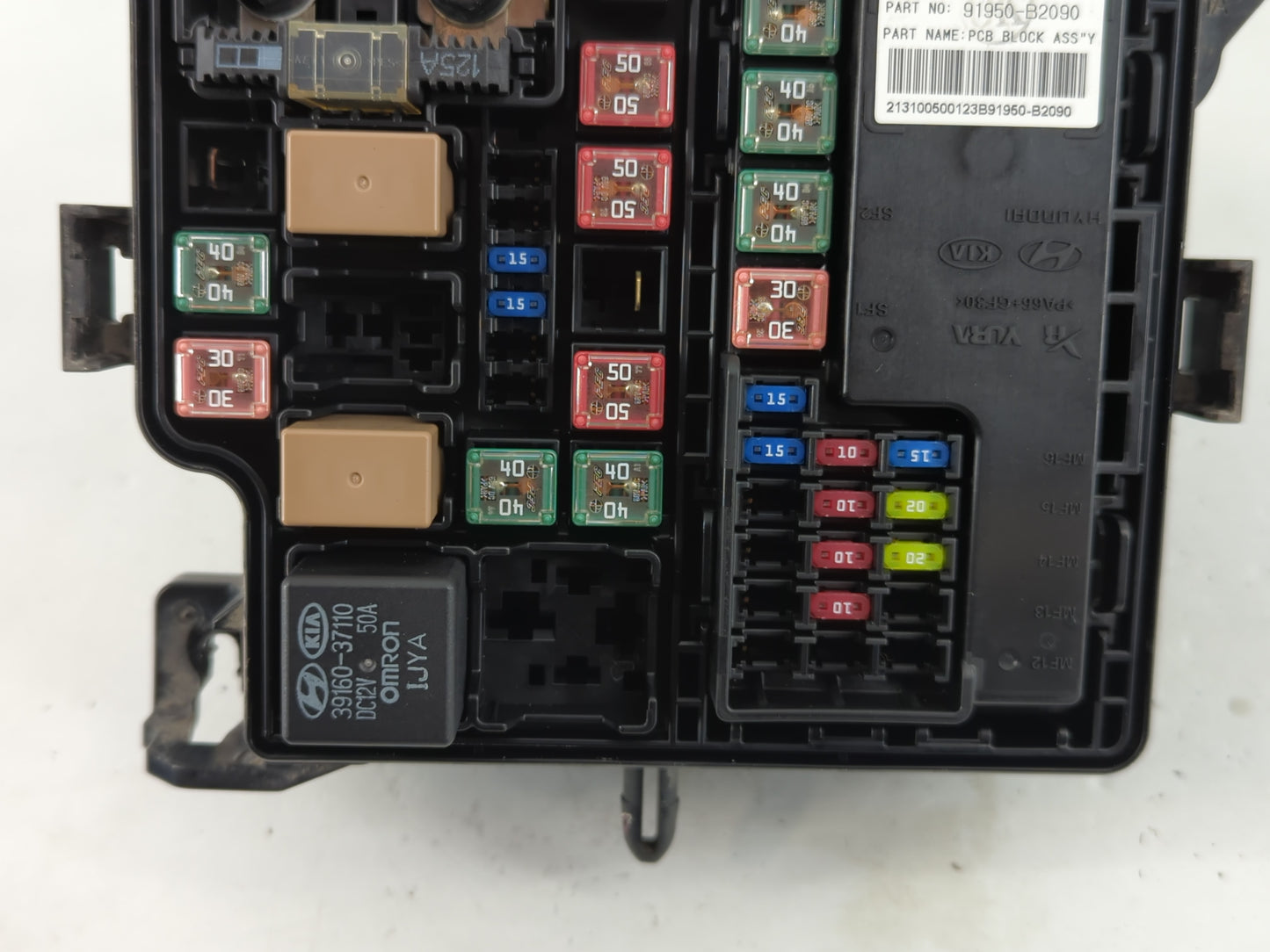 2014 Kia Soul Fusebox Fuse Box Panel Relay Module P/N:91950-B2090 Fits OEM Used Auto Parts - Oemusedautoparts1.com