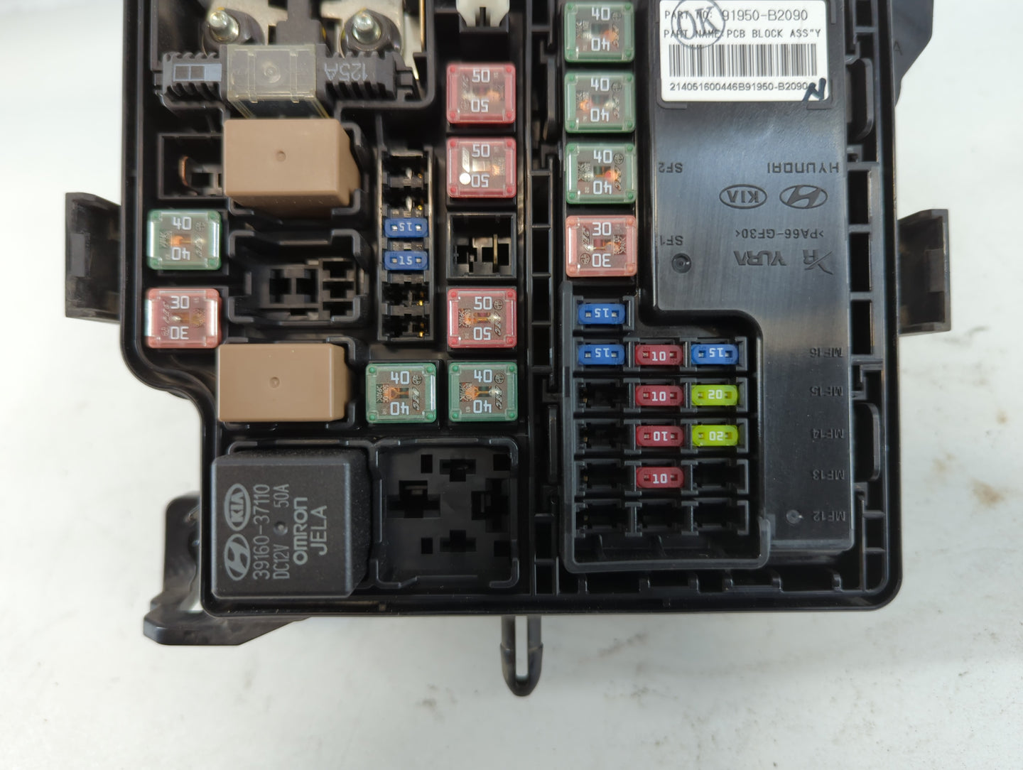 2014 Kia Soul Fusebox Fuse Box Panel Relay Module P/N:91950-B2090 Fits OEM Used Auto Parts - Oemusedautoparts1.com