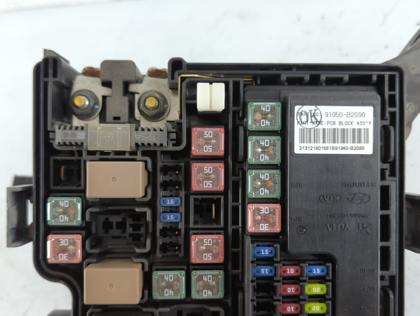 2014 Kia Soul Fusebox Fuse Box Panel Relay Module P/N:91950-B2090 Fits OEM Used Auto Parts - Oemusedautoparts1.com