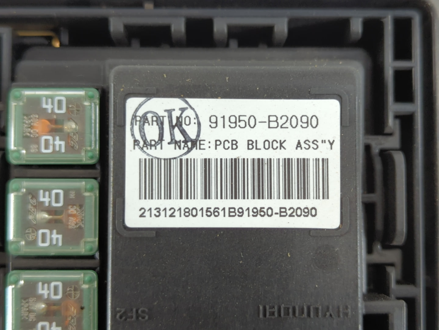 2014 Kia Soul Fusebox Fuse Box Panel Relay Module P/N:91950-B2090 Fits OEM Used Auto Parts - Oemusedautoparts1.com