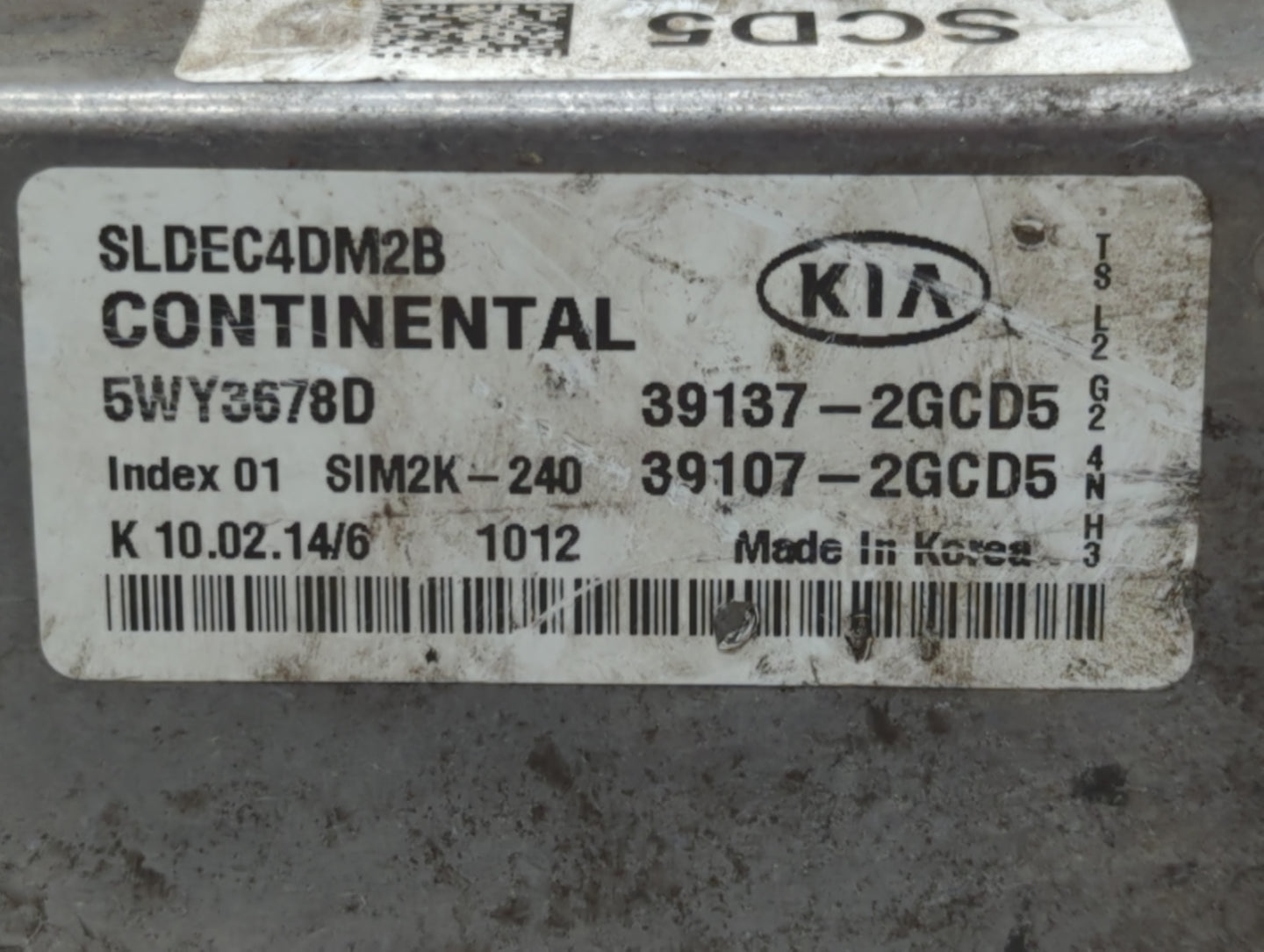 2014-2016 Kia Sportage PCM Engine Control Computer ECU ECM PCU OEM P/N:39107-2GCD5 39137-2GCD5 Fits Fits 2014 2015 2016 OEM 