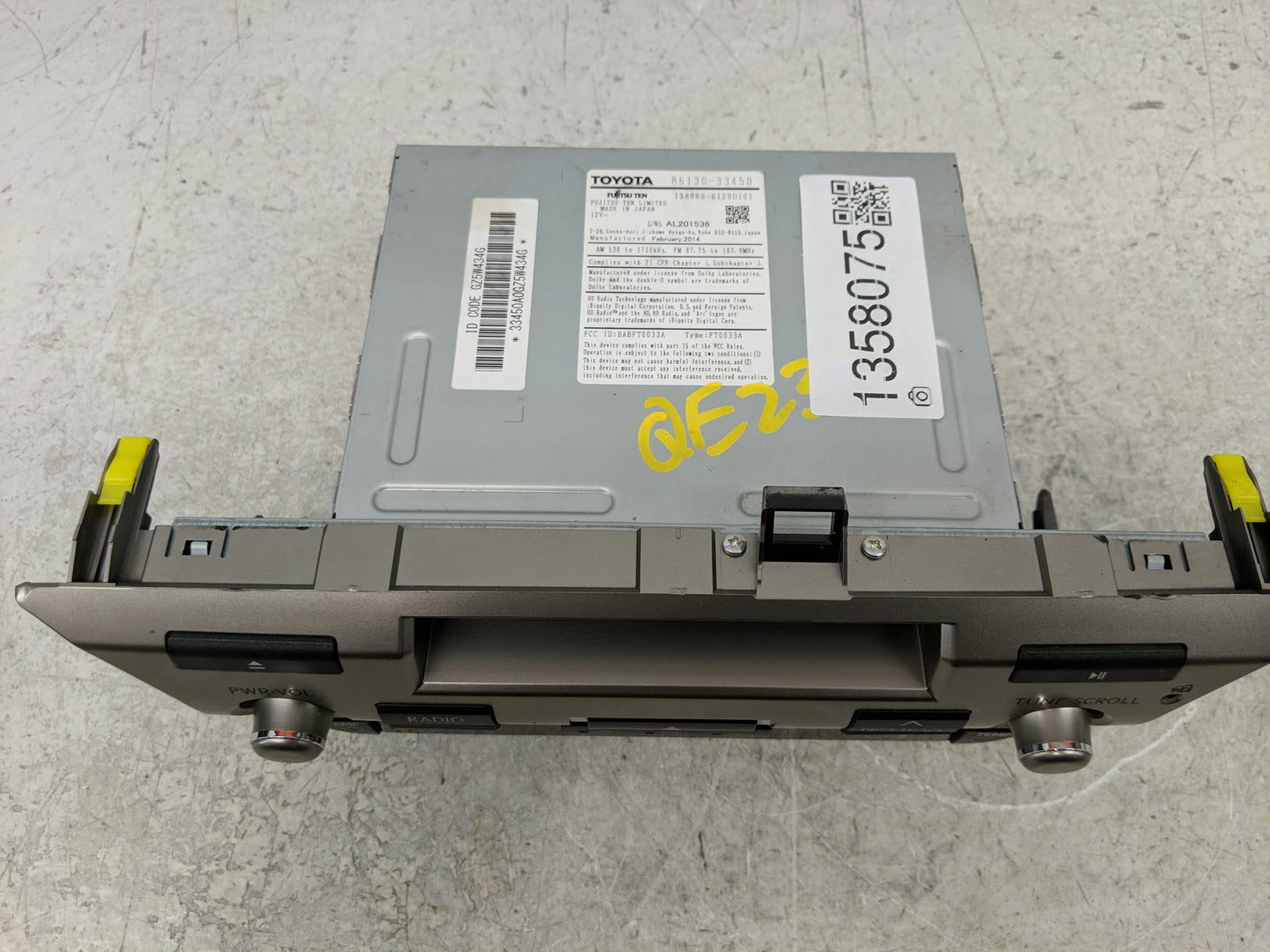 2014 Lexus Es350 Radio AM FM Cd Player Receiver Replacement P/N:8613033450 Fits OEM Used Auto Parts - Oemusedautoparts1.com