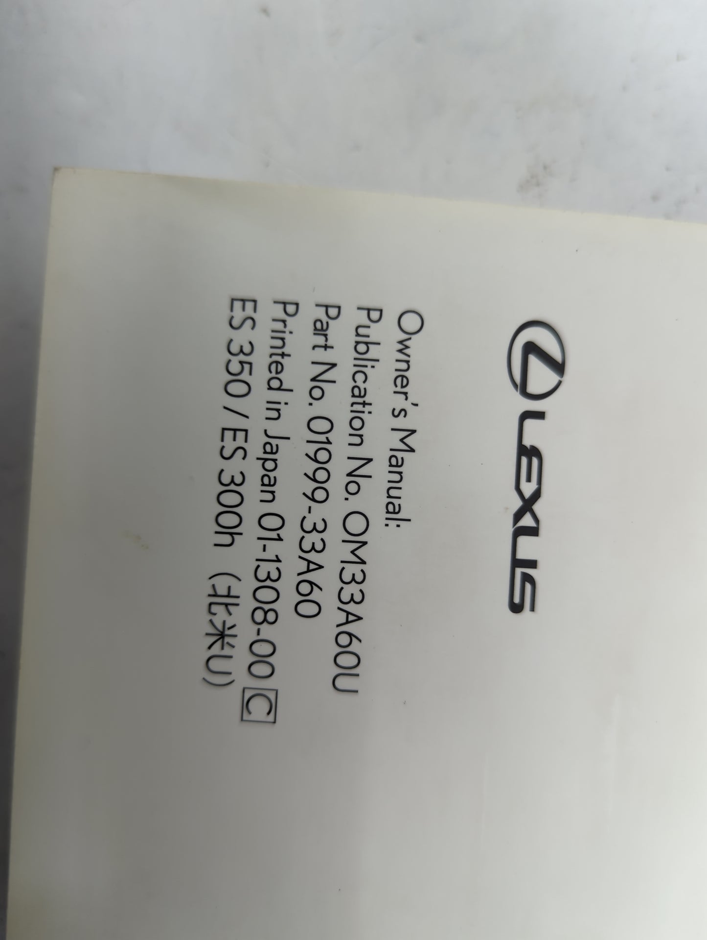2014 Lexus Es350 Owners Manual Book Guide P/N:OM33A60U 01999-33A60 OEM Used Auto Parts - Oemusedautoparts1.com