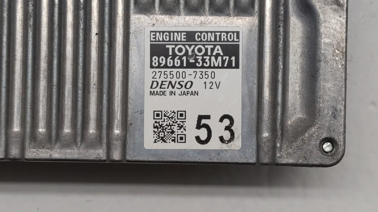 2013-2014 Lexus Es350 PCM Engine Control Computer ECU ECM PCU OEM P/N:89661-33M71 Fits Fits 2013 2014 OEM Used Auto Parts - 