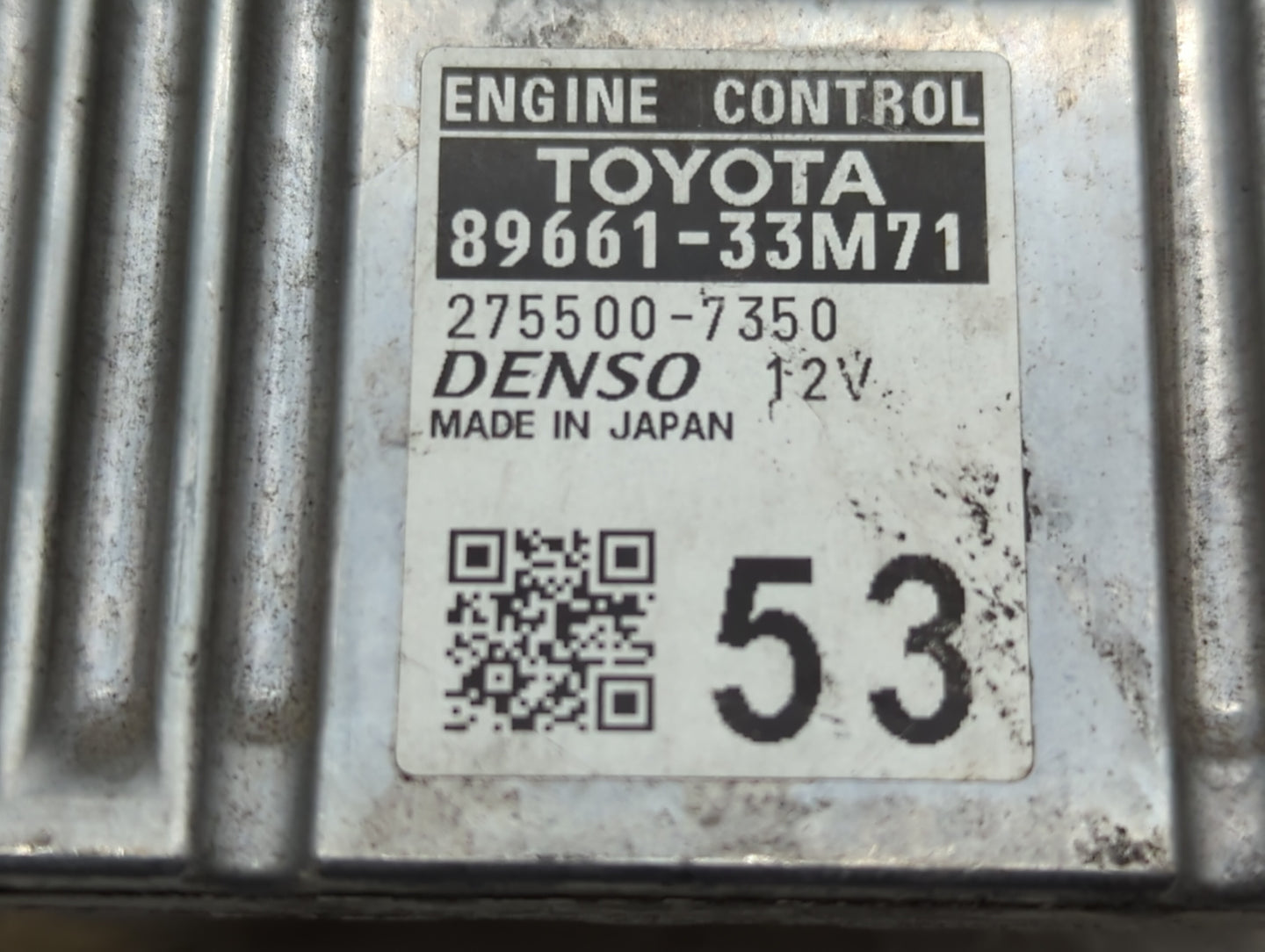 2013-2014 Lexus Es350 PCM Engine Control Computer ECU ECM PCU OEM P/N:275500-7350 89661-33M71 Fits Fits 2013 2014 OEM Used A