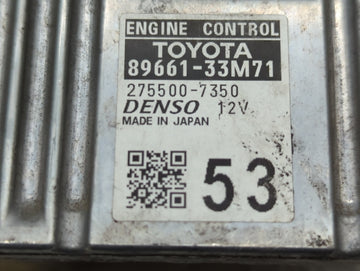 2013-2014 Lexus Es350 PCM Engine Control Computer ECU ECM PCU OEM P/N:275500-7350 89661-33M71 Fits Fits 2013 2014 OEM Used A