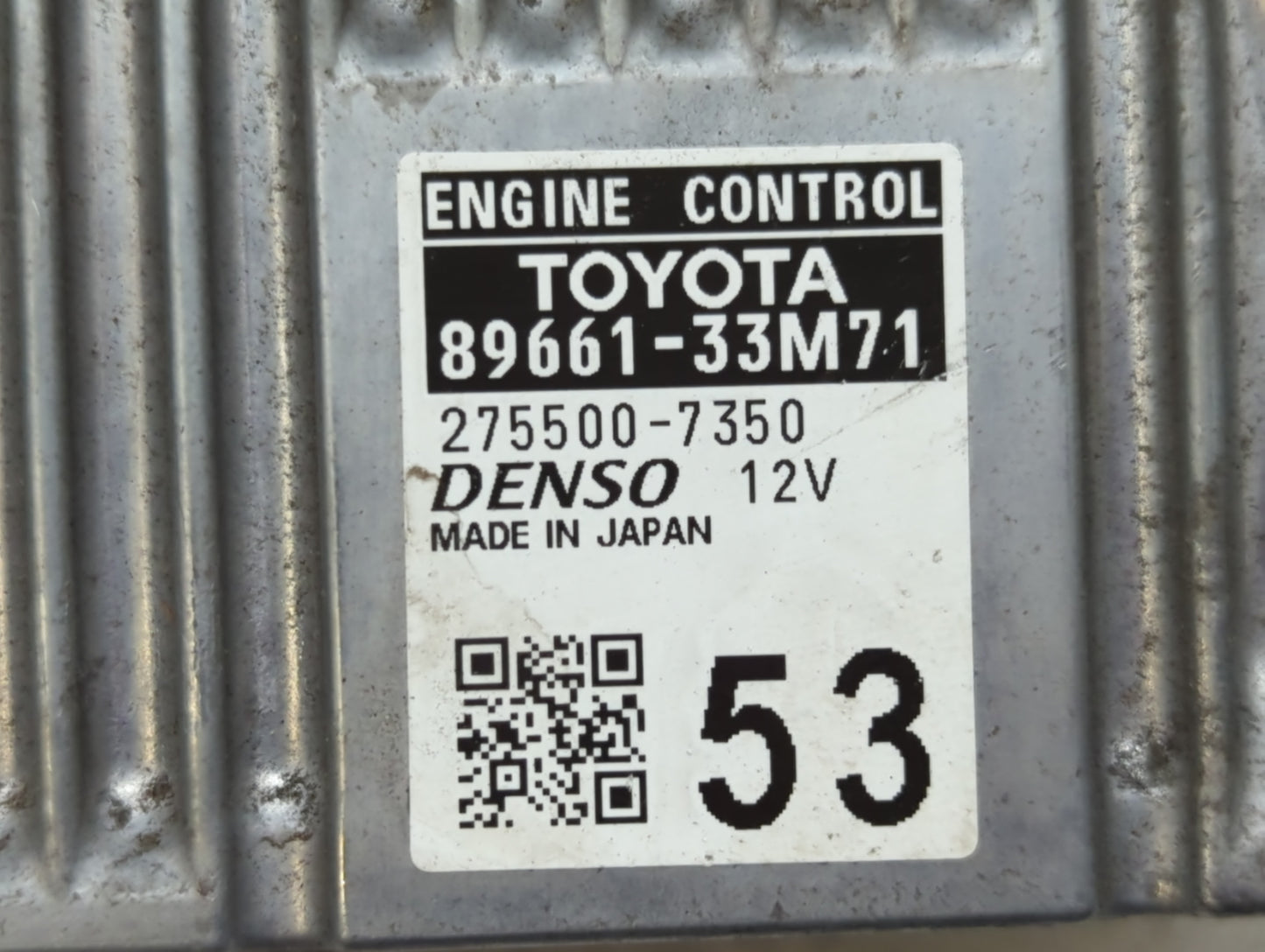 2013-2014 Lexus Es350 PCM Engine Control Computer ECU ECM PCU OEM P/N:89661-33M71 Fits Fits 2013 2014 OEM Used Auto Parts - 